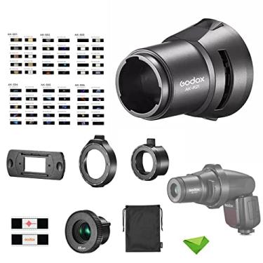 Imagem de Godox AK-R21 Kit com acessório de projeção AK-S para Godox V1 AD200 Pro Flash de cabeça redonda para Godox V860II V860III V850 TT685 TT350 com adaptador Godox AK-R25 para cabeça Fresnel