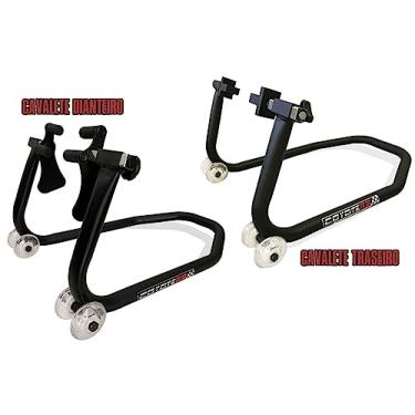 Imagem de Kit Cavalete Dianteiro + Cavalete Traseiro Coyote - Modelo TOP 4 Rodinhas - Para Motos SEM Slider de Balança