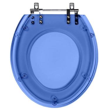 Imagem de Assento Sanitario Poliester Ravena Azul Translucido para vaso Deca