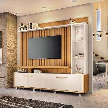 Imagem de Home Theater Decorativo Perseu TV até 60" com LED Cinamomo/Off White G26 - Gran Belo