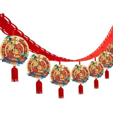 Imagem de Generic Ano do dragão chinês 3 metros de material de feltro pendurado do festival da primavera da guirlanda, estilo B