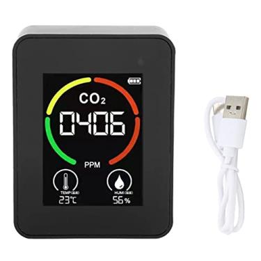 Imagem de CO2 Detector,Carbon Dioxide Detector,Carbon Dioxide Detector Alarm,Air Quality Monitor TVOC Tester USB Charging Thermometer Hygrometer for Home Office Gym