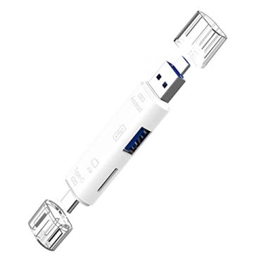 Imagem de ZEZEFUFU 5 em 1 USB3.0 cartão de memória tipo leitura C/USB/micro USB SD TF adaptador OTG para telefones celulares