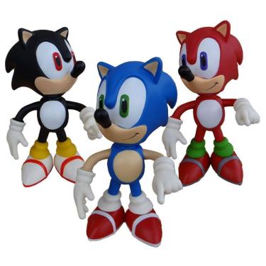 Imagem de Sonic Azul Sonic Vermelho Sonic Preto - 3 Bonecos Grandes