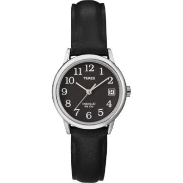 Imagem de Timex Relógio feminino Easy Reader, preto/preto/prateado, 25MM, Relógio de leitura fácil