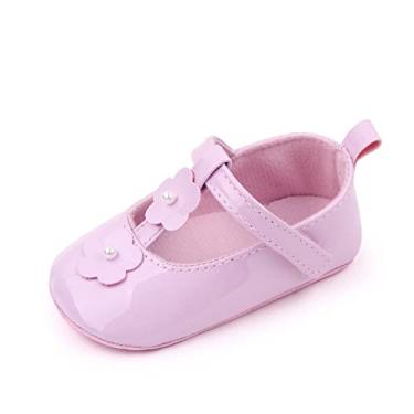 Imagem de Sandália para meninas, sapatos para meninas, fofo, floral, cor sólida, para caminhada, com gancho, leve, sola macia, antiderrapante, Vermelho, 0-3 Months Infant