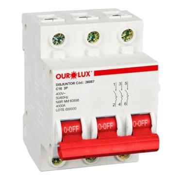 Imagem de Disjuntor 16A 3P Curva C 4kA OUROLUX