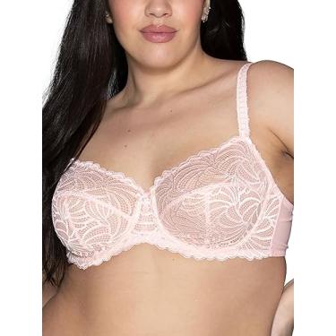 Imagem de Vanity Fair Sutiã feminino bonito de renda indulgência com aro, bojos não acolchoados para forma natural, tamanhos 32C-40G, Pampelune Soft Blush, 42D