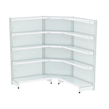 Imagem de Gondola Parede 170 Fit Ate 2 Metros 1 Canto Branco 15b Sp Et