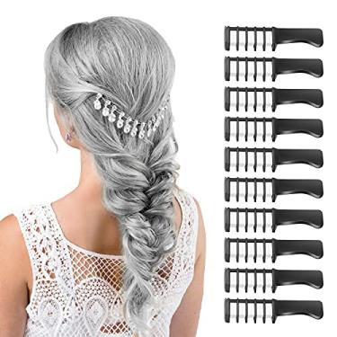 Imagem de MSDADA Giz de cabelo branco para meninas – 10 pçs novo pente de giz de cabelo temporário brilhante lavável tintura para cabelo para meninas e crianças – enchimento de meias para crianças – , aniversário de Páscoa para meninas e crianças