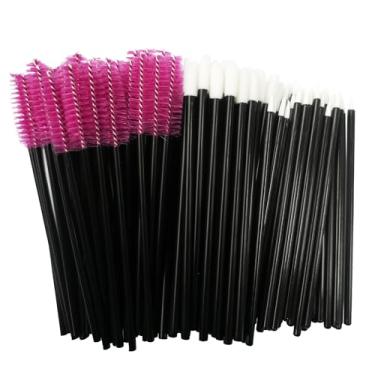 Imagem de Lifextol Varinhas de rímel de cílios 100 peças pincéis de brilho labial pincel delineador aplicadores de maquiagem descartáveis pincel rímel pincel varinhas de rímel varinhas de batom cosméticos kits