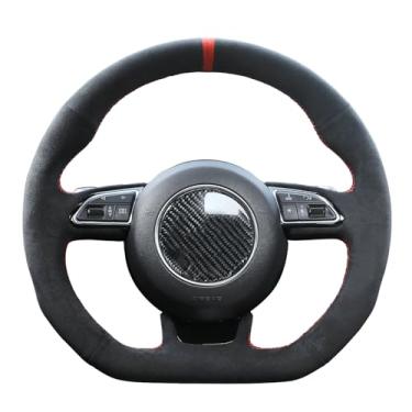 Imagem de MEWANT Capa de volante de carro Alcantara para Audi A5 / A7 / RS 5 / RS 7 / S3 / S4 / S5 / S6 / S7 2013 volante com costura manual para volante de carro