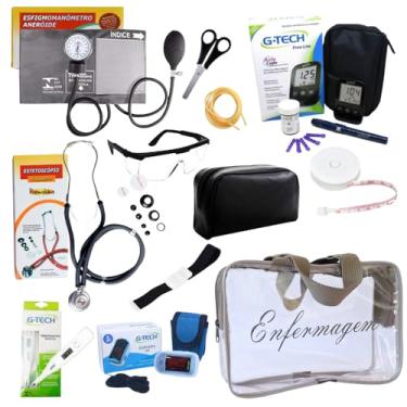 Imagem de Combo da Enfermagem Necessaire Bolsa Transparente (Cinza)