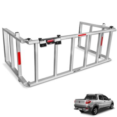 Imagem de Extensor de Caçamba Strada 2014 a 2020 Rampa Prata Reforçado 350kg Gtnox