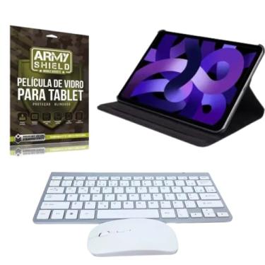 Imagem de Kit Capa Giratoria Para Ipad 10.2" + Teclado e Mouse Bluetooth + Pelicula de Vidro 3D - ArmyShield