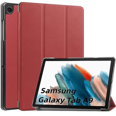 Imagem de Capa protetora resistente Compatível com Samsung Galaxy Tab A9 Plus Capa de 11 polegadas com três dobras para tablet inteligente Capa rígida para PC traseira com capa fina Multi-ângulos de visão com s