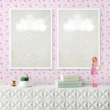 Imagem de Papel De Parede Kids Nuvem Menina Lilás