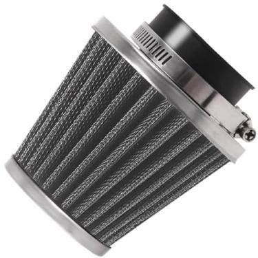 Imagem de Evermotor Filtro de ar de aço de camada dupla universal de 42 mm, 43 mm, 44 mm, para motocicleta, scooter, quadriciclo, esfregão, preto