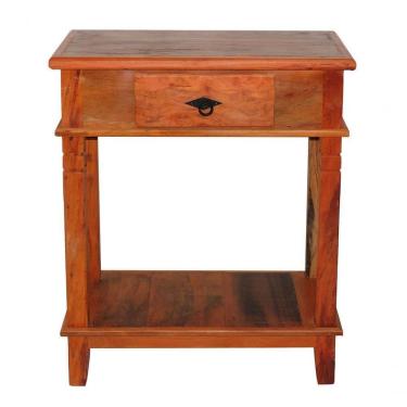 Imagem de Aparador 70 Cm Madeira Maciça Com Pátina 1 Gaveta E Prateleira