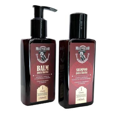 Imagem de Kit Shampoo Para Barba + Balm Para Barba + Pente Garfo - Muchacho Classic Frasco