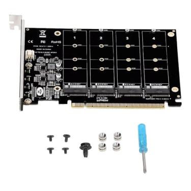 Imagem de M.2 PCIE X16 Placa de expansão de 4 portas, NVMe de 4 portas para PCI-e 4.0/3.0 x16 cartão controlador expansível