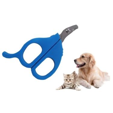 Imagem de Mini Tesoura Cortador de Unhas Pet para Gatos Aves Roedores Cães Pequeno Porte Com Dedeira (Azul)