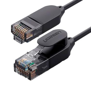 Imagem de Cabo de Rede RJ45 Cat6A UTP Macho 1.5 Metros Preto Alta Performance Conexão Estável para Redes Domésticas e Corporativas Internet Rápida