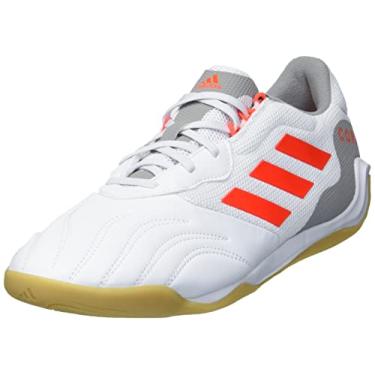 Imagem de adidas Tênis de futebol masculino Copa Sense. 7,6 cm Sala, Branco/Vermelho Solar/Ferro Metálico, 13.5