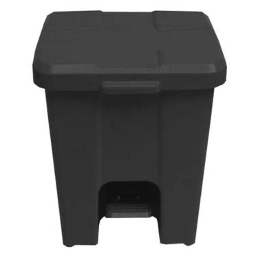 Imagem de Lixeira Bralimpia Preta 15 Litros Com Pedal E Tampa