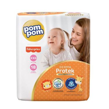 Imagem de Fralda Pompom Derma Protek Jumbo Xxg Com 8 Unidades