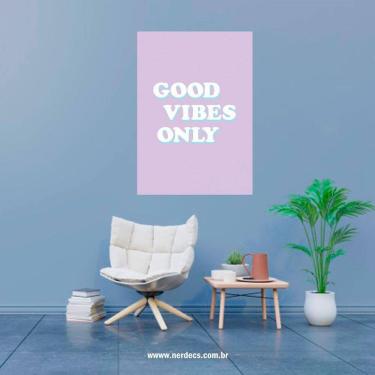 Imagem de Placa Decorativa Frase Good Vibes Only 20X30Cm