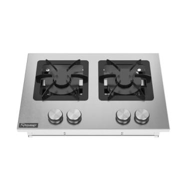 Imagem de Cooktop a Gás 2 Bocas Duplo de Embutir Industrial Inox Grelha 20x20