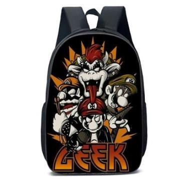 Imagem de MOCHILA ESCOLA INFANTIL JUVENIL ANIME ZEEK COBRA E MÁRIO-Unissex