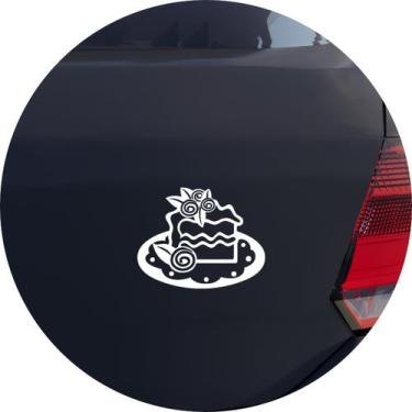 Imagem de Adesivo de Carro Fatia de Bolo Decorado - Cor Laranja - Melhor Adesivo