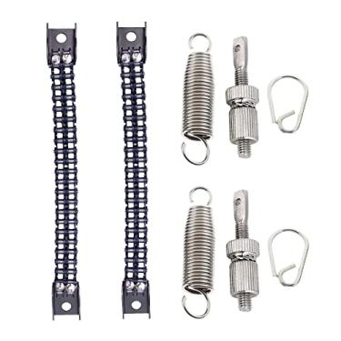 Imagem de Jiayouy Pedal de contrabaixo duplo com conjunto tensor de mola para acessório de instrumento de percussão 8 peças