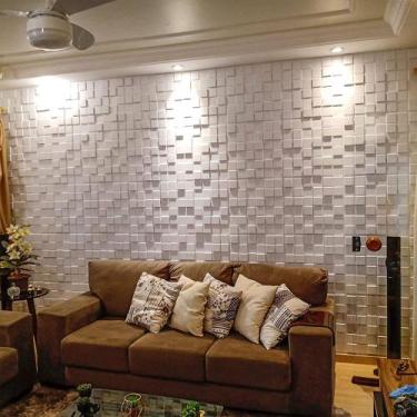 Imagem de Placas Decorativas 3D Pixel Kit com 20 Placas de Revestimento PVC 50x5