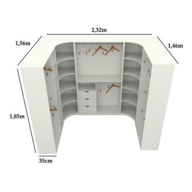 Imagem de Kit Closet Modulado Armário Colmeia Cabideiro M7 Roupas Mdp - VETORIAL