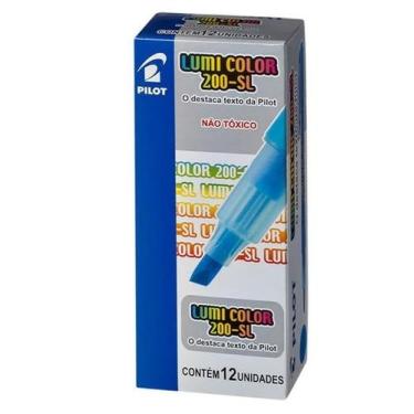 Imagem de Caneta marca texto pilot lumicolor azul caixa com 12