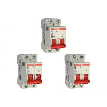 Imagem de Kit C/3 - Disjuntor Steck ''Din'' Bipolar 63A. C