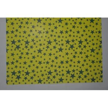 Imagem de Papel de Seda 50x70 cm  Pacote C/50 Unidades  - ESTRELA VERDE E AMAREL