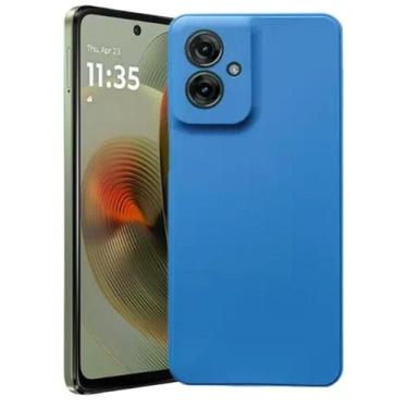Imagem de Capa Case Capinha Silicone Aveludada Para Motorola Moto G55 5G Azul - 