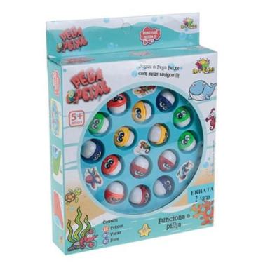 Imagem de Jogo Pega Peixe Quadrado Art Brink 5+ Anos com 15 Peixes Cores Sortida