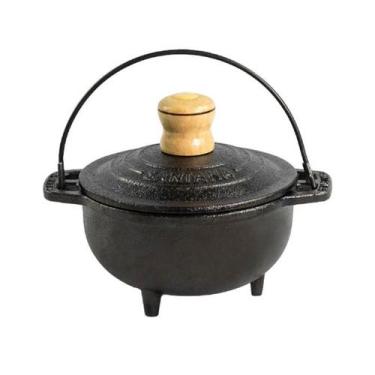 Imagem de Mini Panela Tripé Caldeirão Ferro Fundido com Tampa 500ml Santana, Cal