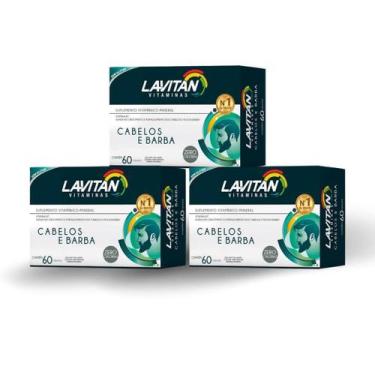 Imagem de Lavitan Cabelos E Barba 60Caps ( Kit 3 Cxs, 180Caps Total) - Cimed