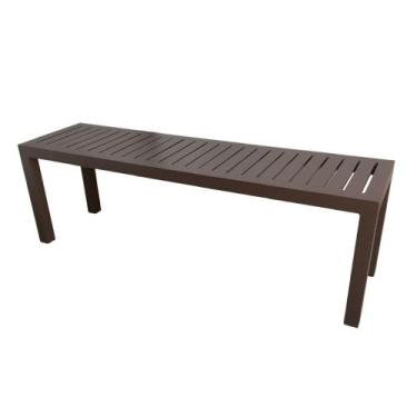 Imagem de Banco Ripado 2.00M em Alumínio Área Externa Luxo Marrom - FRANFER, MAR