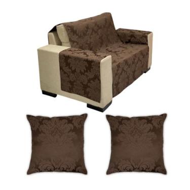 Imagem de Kit Capa Protetora de Sofá com Braços Jacquard e 2 Capas de Almofada -