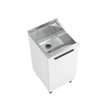 Imagem de Kit Lavanderia Mini com Balcao Branco - 32 Litros - GhelPlus
