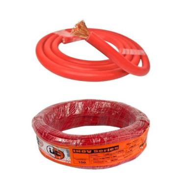 Imagem de Fio Rolo Cabo Força Flexível 100 Metros Vermelho Uniq Cable