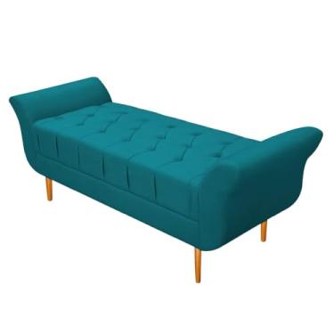 Imagem de Recamier Estofado Ari 195 cm King Size Suede Azul Turquesa - Amarena Móveis