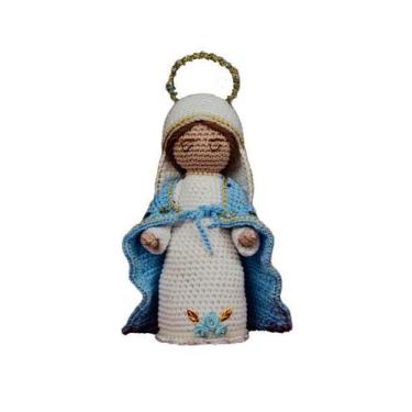 Imagem de Santinha nossa senhora das graças amigurumi em crochê - BATIZADO ARTES